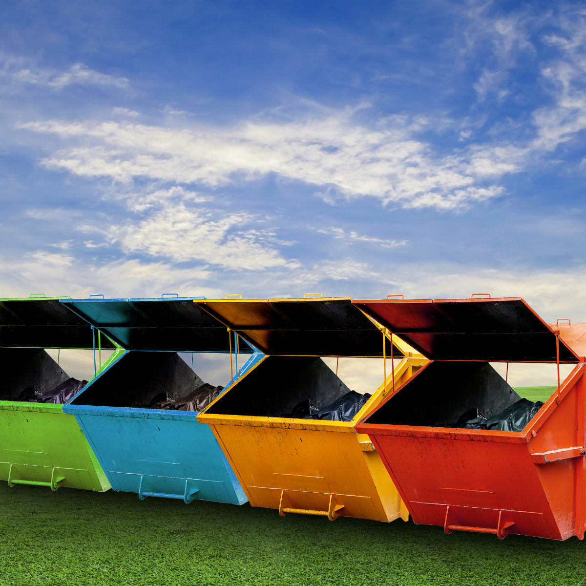 Colorful industrial dumpster